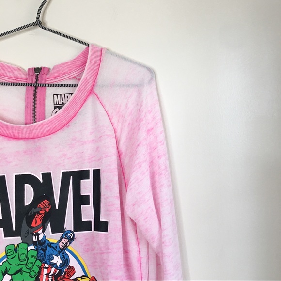 Marvel Comics Burnout Shirt Pink Size Small - Picture 6 of 7